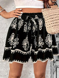 cross-border fashion  bohemian women's printed wide-leg shorts - new arrival, leg-lengthening design