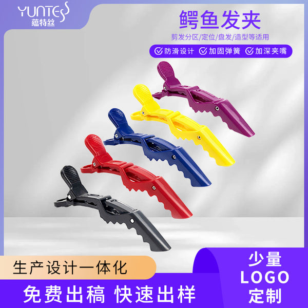 Manufacturer wholesale custom color crocodile clip perm hair dye tool partition one-word clip positioning duck bill clip hair clip