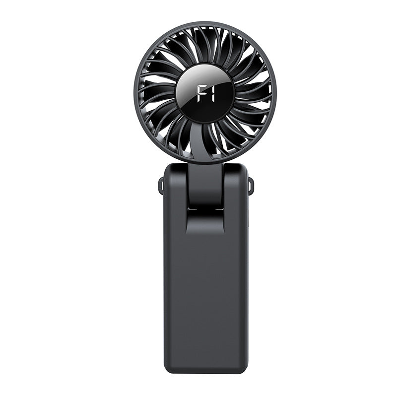 new arrival outdoor folding fan usbfor home desktop digital display fan portable handheld hanging neck small fan