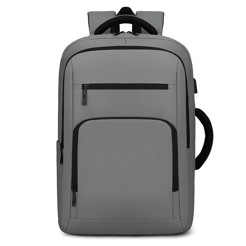 Spring new lightweight USB charging socket computer bag large capacity simple men's backpack casual business