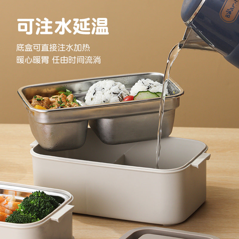 304 stainless steel lunch box satchel multi-layer thermal insulation lunch box portable lunch sealed rectangular lunch box
