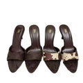 Spain 2025 autumn new arrivals: niche sandals - ankle strap, open back, deep brown-yellow, pointed toe, stiletto heel sandals & slippers