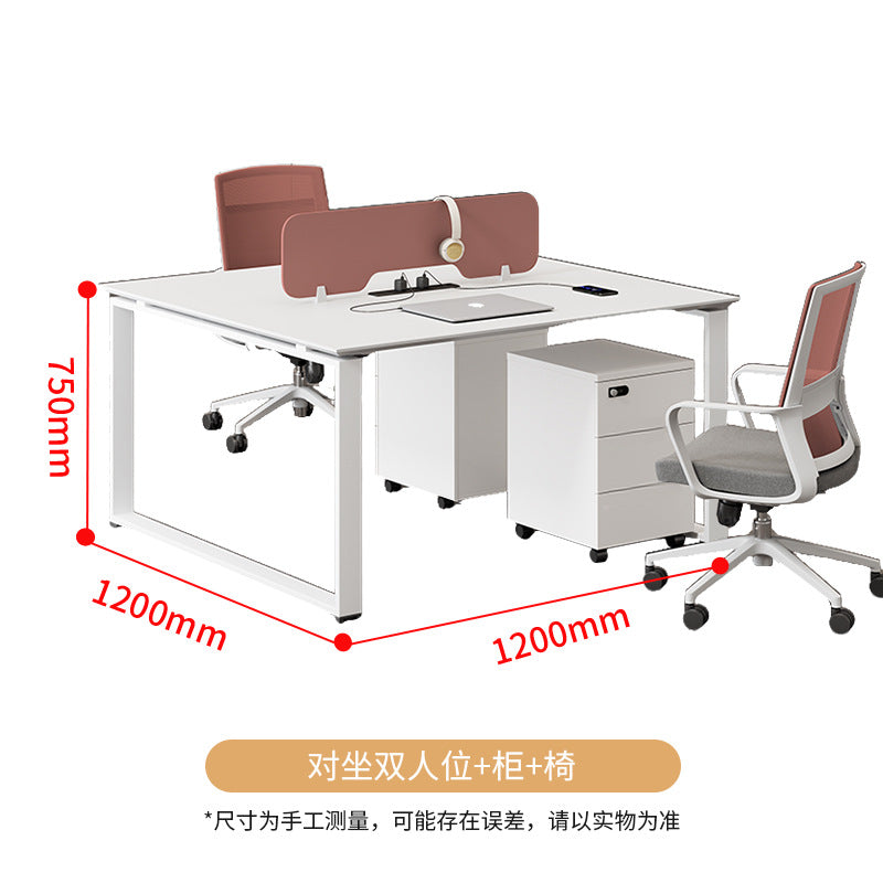 Saint li office desk and chair set - minimalist modern computer desk with partition, staff booth, office furniture
