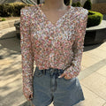 new european and american  style long sleeve urban casual color block loose fit pullover sequin v-neck t-shirt top for women