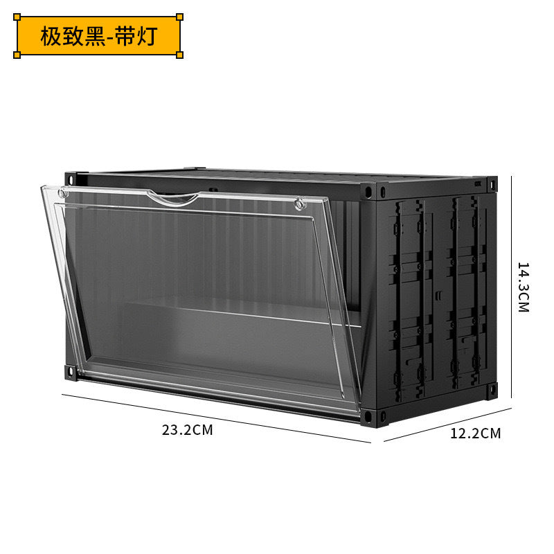 Doll figure blind box transparent dust-proof container storage box dust-proof cabinet household display rack wholesale small with light