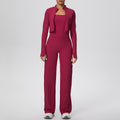 New barely-there quick-dry activewear set: outdoor casual running & fitness outfit - butt-lifting, tummy-control, wide-leg yoga leggings