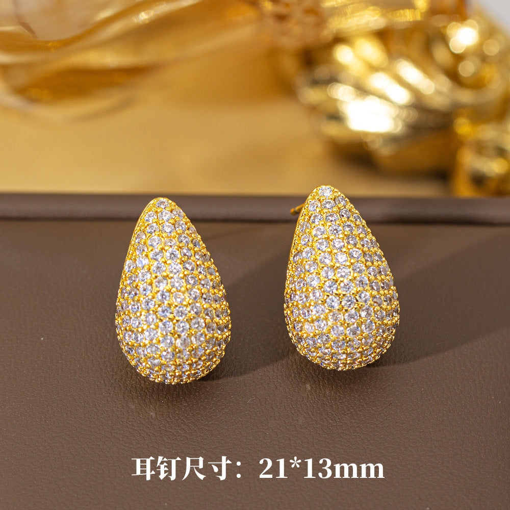 fashion elegant four-leaf clover earrings personalized zircon flower classy earrings niche styleaccessible luxurynew arrival earrings