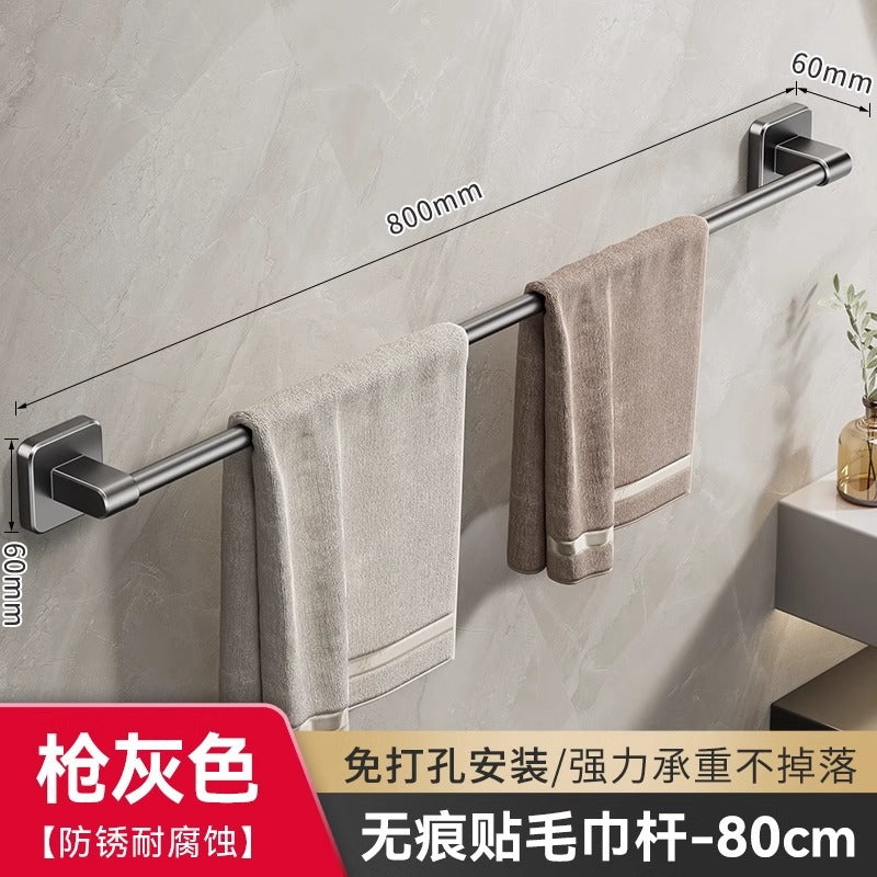 Towel rack bathroom punch-free wall-mounted storage rack bathroom towel single pole toilet bathroom storage rack