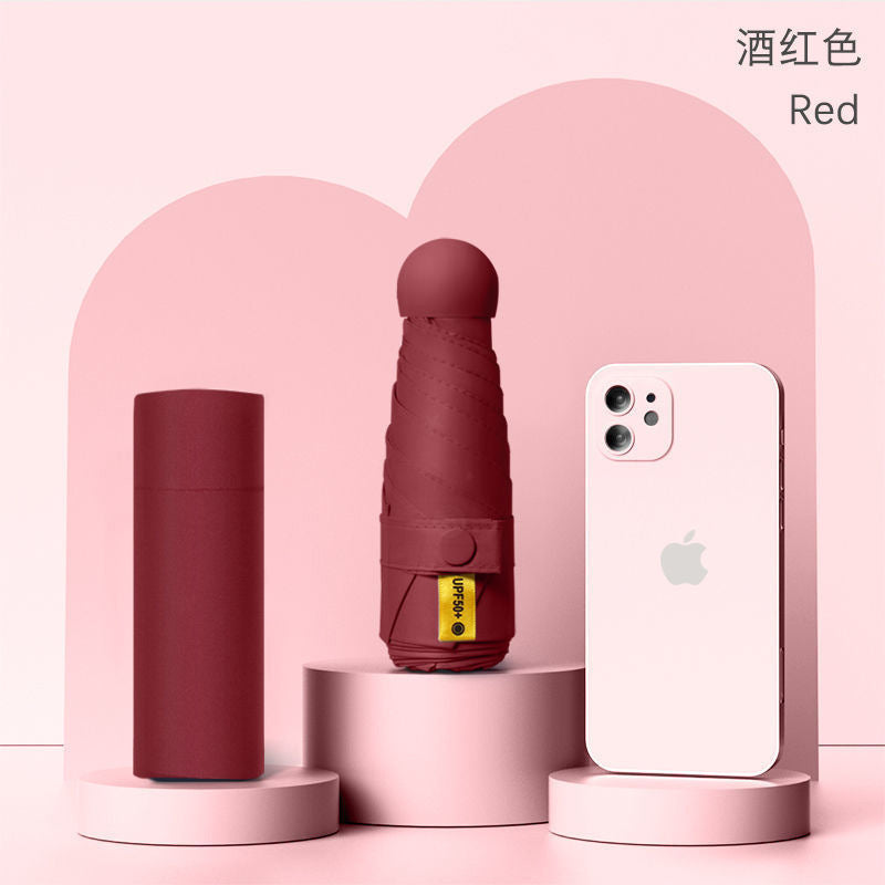 50% off umbrella for both sunny and rainy days, women's sun umbrella, sun protection and uv protection capsule umbrella, foldable mini sunshade umbrella, personalized