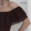 Whiteelegantrufflesslimming look flying sleeves word skirt dress long skirt women's summer other artsyretro short sleeves