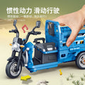 children's sound and light simulation tricycle inertia motorcycle three-trip cargo express vehicle model ornaments wholesale