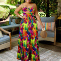 D299 cross-border summer new arrivals: european and american style sexy camisole dress, printed sleeveless sexy backless foreign trade maxi dress