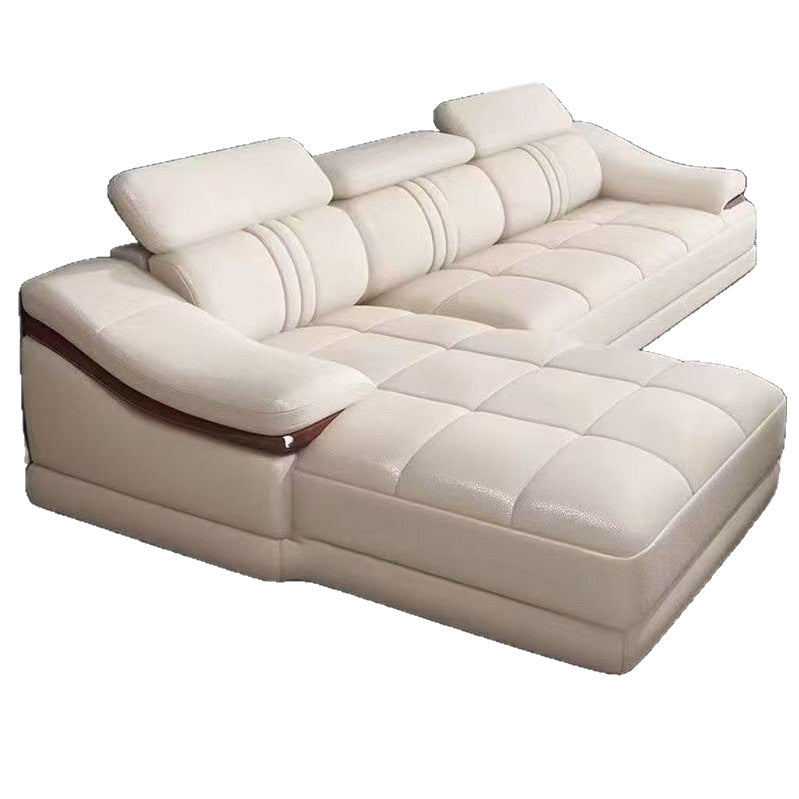 2025 new genuine leather sofa set, modern leather furniture for home living room, top grain cowhide sofa