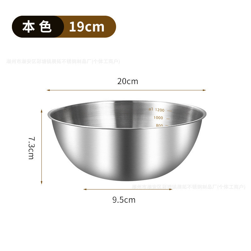 Food grade 304 stainless steel salad basin for washing vegetables, noodles and eggs, kitchen salad basin for delivery