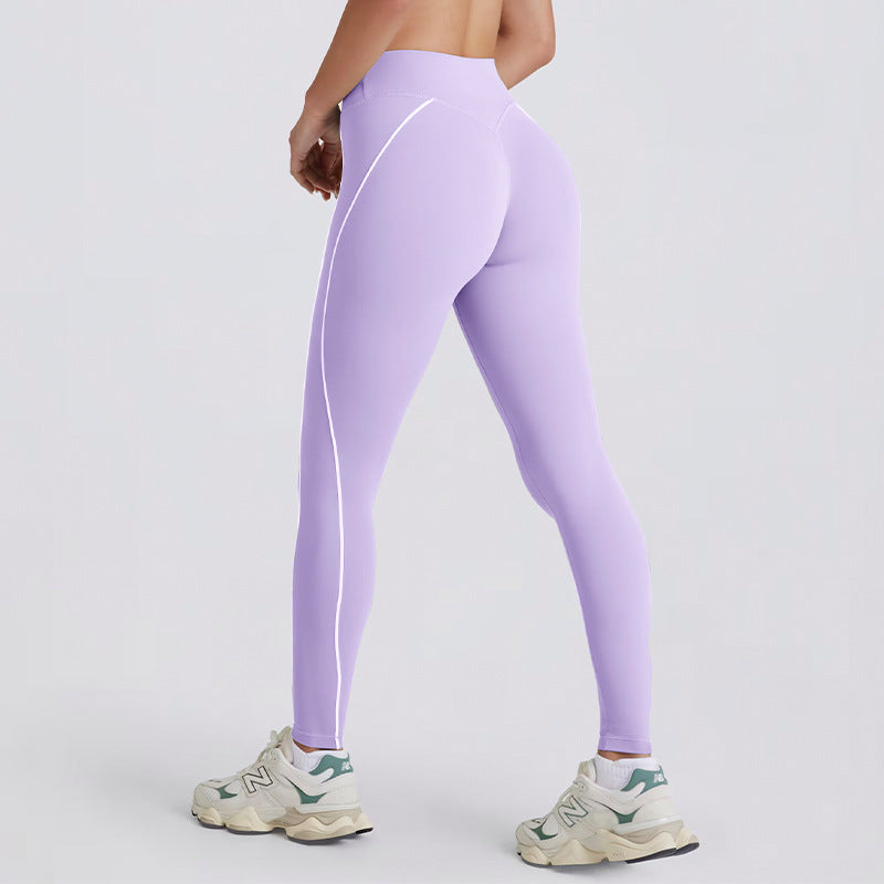 peach butt color matching tummy tightening tight yoga pants women's outwear running sports quick-drying fitness pants half lengthshorts