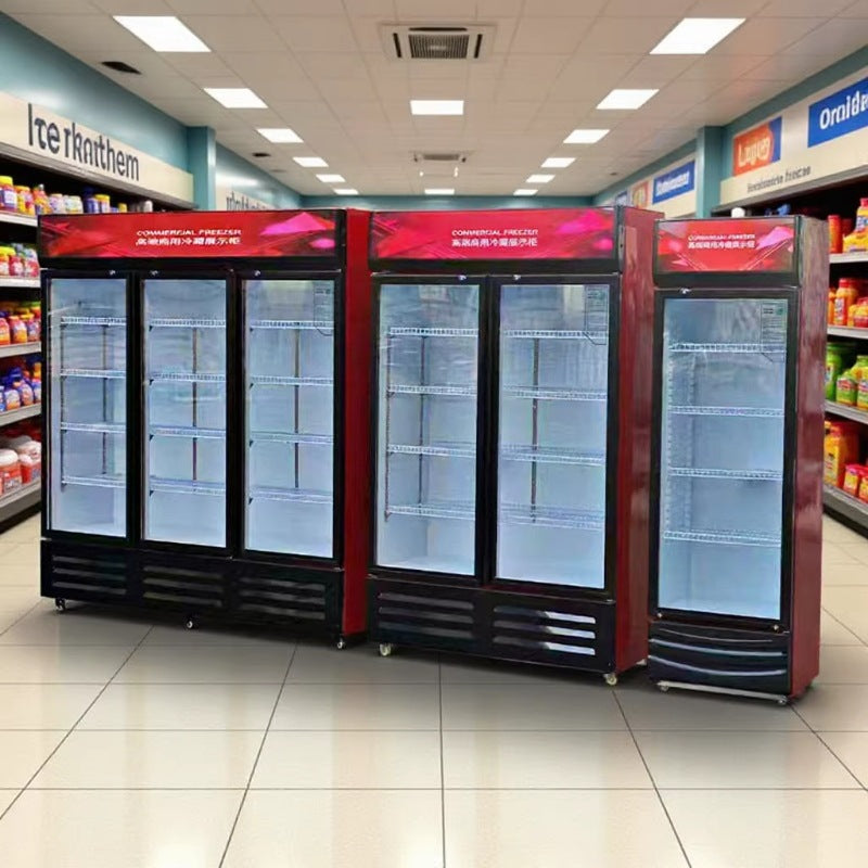 Refrigerated beverage display cabinet, commercial fresh-keeping cabinet, vertical refrigerator, single, double and three-door supermarket large-capacity freezer, beer cabinet