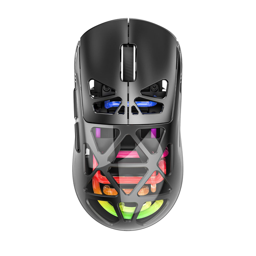 M7 hollowed-out lightweight perforated tri-mode bluetooth wireless 2.4g rechargeable gaming rgb illuminated mouse - cross-border edition
