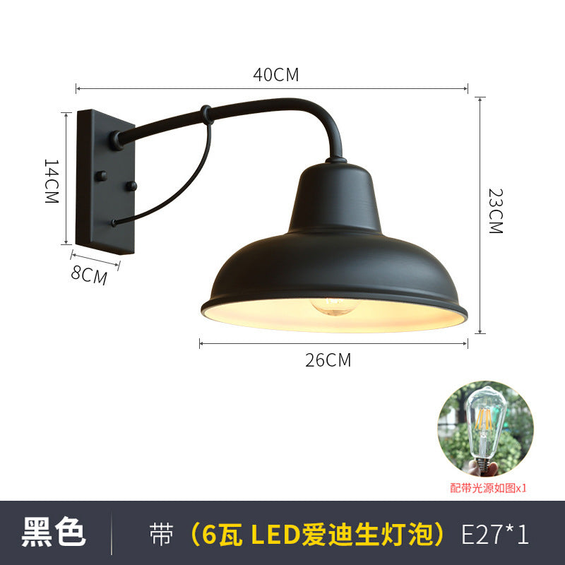 Cross-border outdoor retro wall lamp wrought iron nostalgic American simple exterior wall door front lamp garden outdoor balcony garden lamp