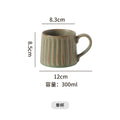 Vintage personalized ceramic striped afternoon tea milk coffee cup hand-painted stoneware mug italian nostalgic style cup and saucer set