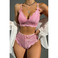 European and american cross-border sexy lingerie set - multicolor plus size bra and panty two-piece set - sexy lace erotic lingerie set