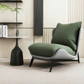Ξgreen leather cushion/light gray leather (microfiber leather) single chairξ