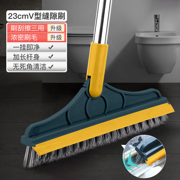 Hard-haired floor brush, floor seam brush, bathroom washing, corner toilet, tile brush, gap cleaning brush, glass wiper brush, broom