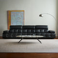 Italian laurence sofa foshan furniture high back genuine leather sofa classy black living room straight row high-end sofa