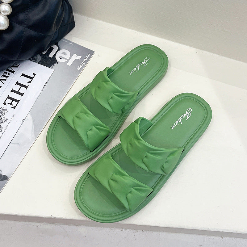 Women's slippers - fairy style, new summer 2024 collection, fashionable, elegant, versatile, flat, one-strap, beach sandals