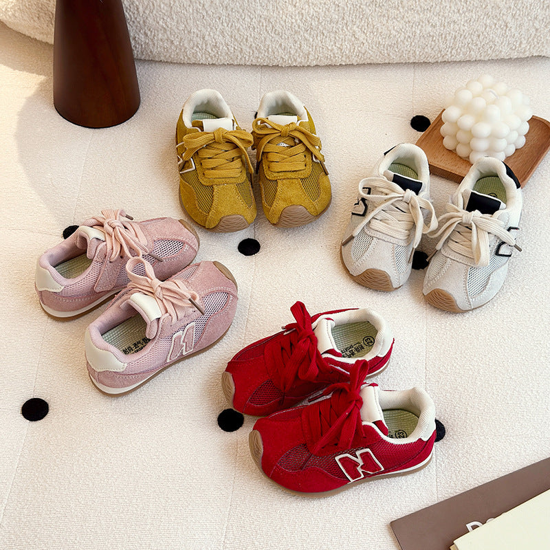 Children's German training shoes 2025 summer new Korean version of girls soft-soled sports shoes boys breathable mesh Forrest Gump shoes tide