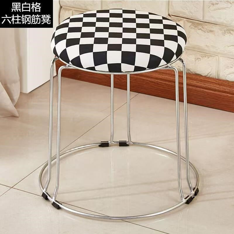 Soft stool, durable shoe changing stool, casual stool, for home bench, solid wood surface low stool, round stool, thickened steel stool