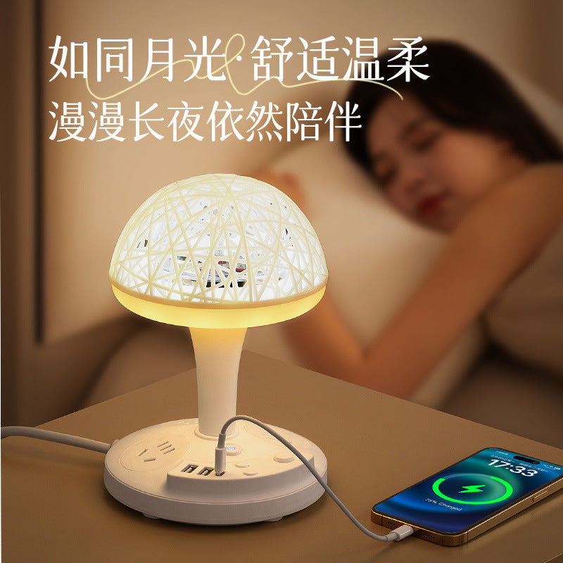 Smart voice-activated night light desk lamp - bedroom bedside lamp with artificial voice control, sleep light, home led lamp with socket