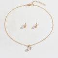 Fashionins imitation pearl necklace suit fashionaccessible luxuryclassysensecasualelegantniche style diamond-encrusted earrings for women