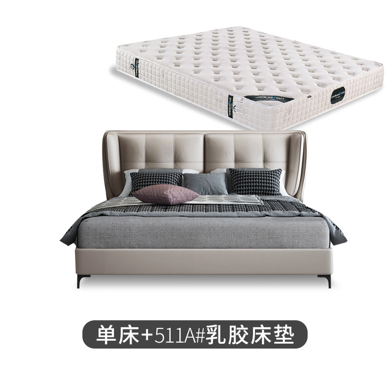Italian accessible luxury leather bed modern small apartment 1.5m soft-packed leather bed master bedroom 1.8m double wedding bed