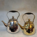 Export middle east stainless steel ling pattern kettle golden teapot hotel thickened large capacity handle water kettle tea kettle manufacturer