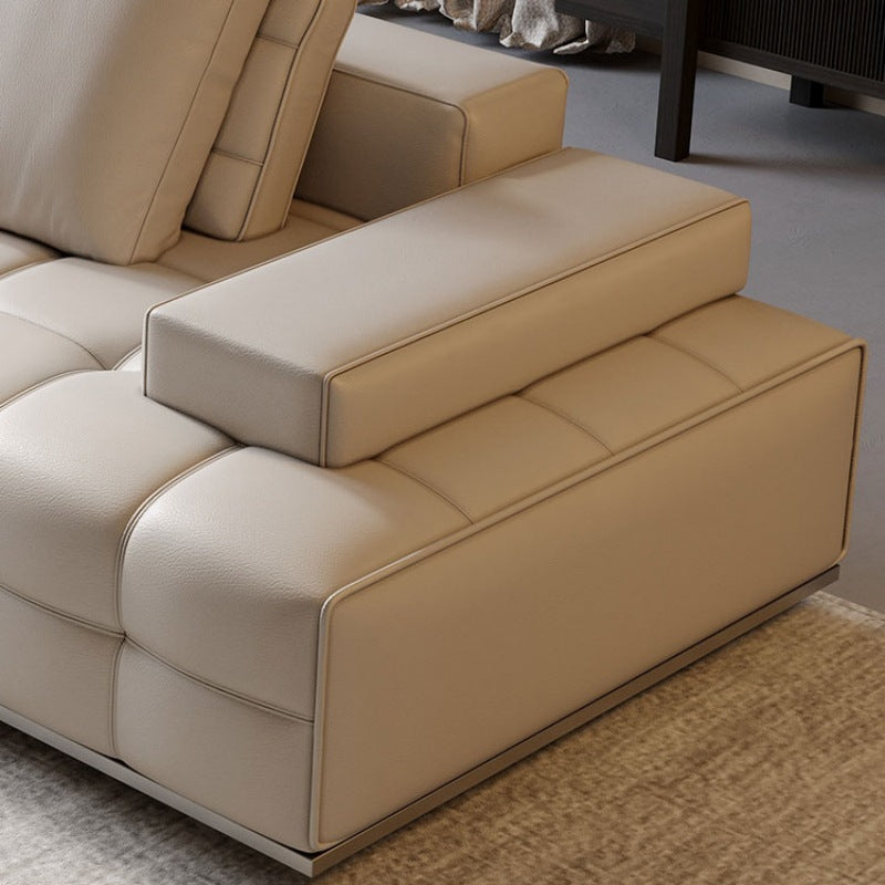 Lawrence genuine leather sofa italianclassy first layer cowhide living room small apartment modernaccessible luxury straight row full leather sofa
