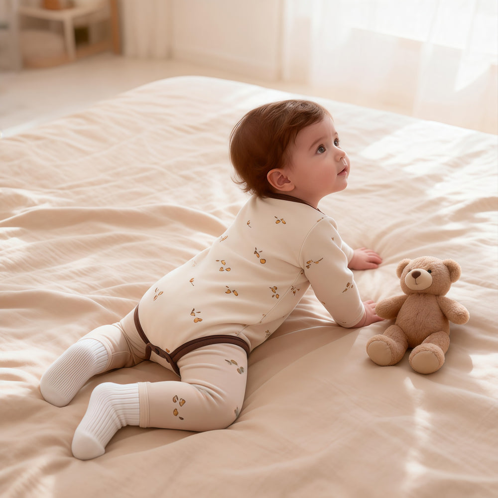 Baby pajamas cotton clothes baby home clothes bottomintimates autumn and winter belly cover high waist belly protection suit autumn pants