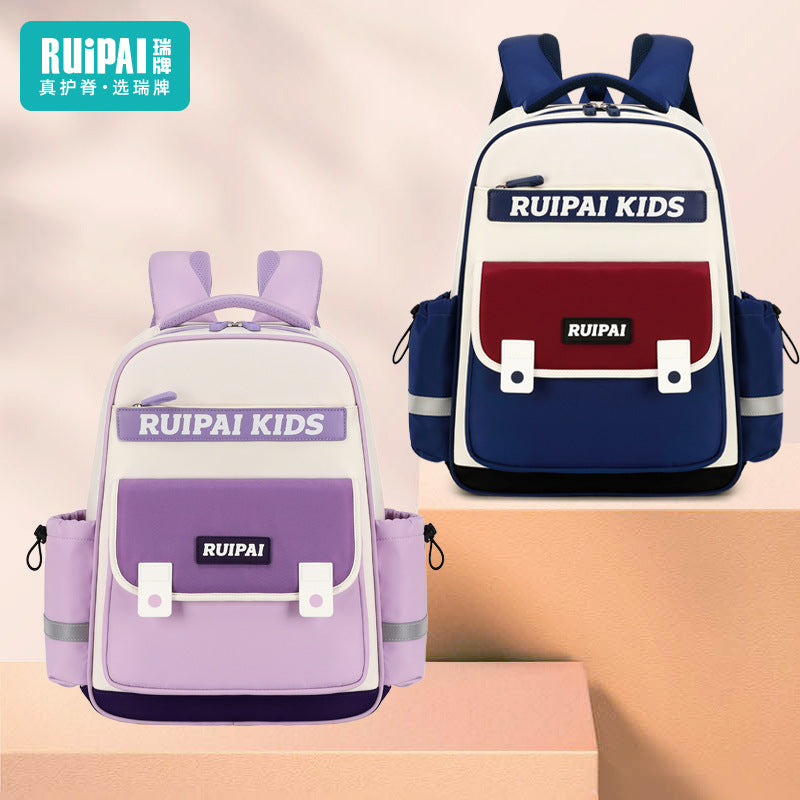 Rui brand schoolbag, primary school boy 1st-3rd grade spine care to reduce the burden, children's backpack, backpack, large-capacity schoolbag