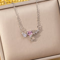 X-01-144 [titanium steel chain copper inlaid zirconium pendant]