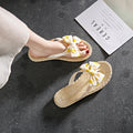 Women's summer fashion flip-flops: outdoor wear, bow detail, indoor slippers, beach sandals, non-slip thong sandals