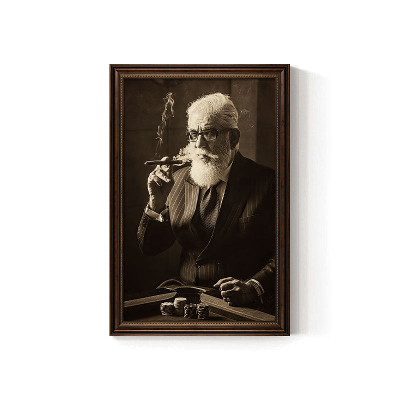 Churchill cigar bar decorative painting American celebrity retro bar club KTV box hanging painting tobacco and alcohol shop mural