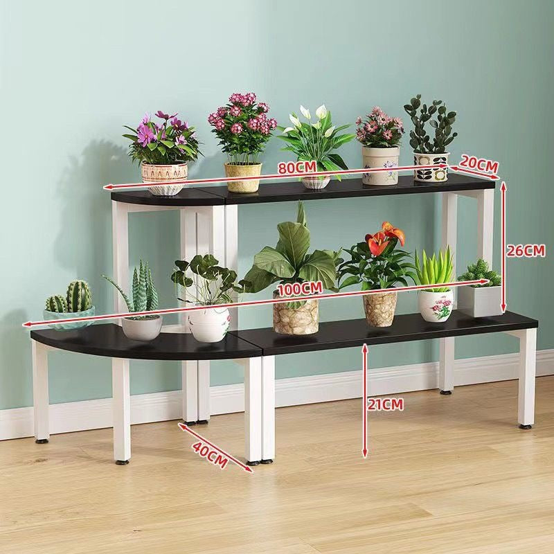 Solid wood corner flower shelf, multi-layered indoor space-saving floor-standing balcony wooden plant flower pot rack storage