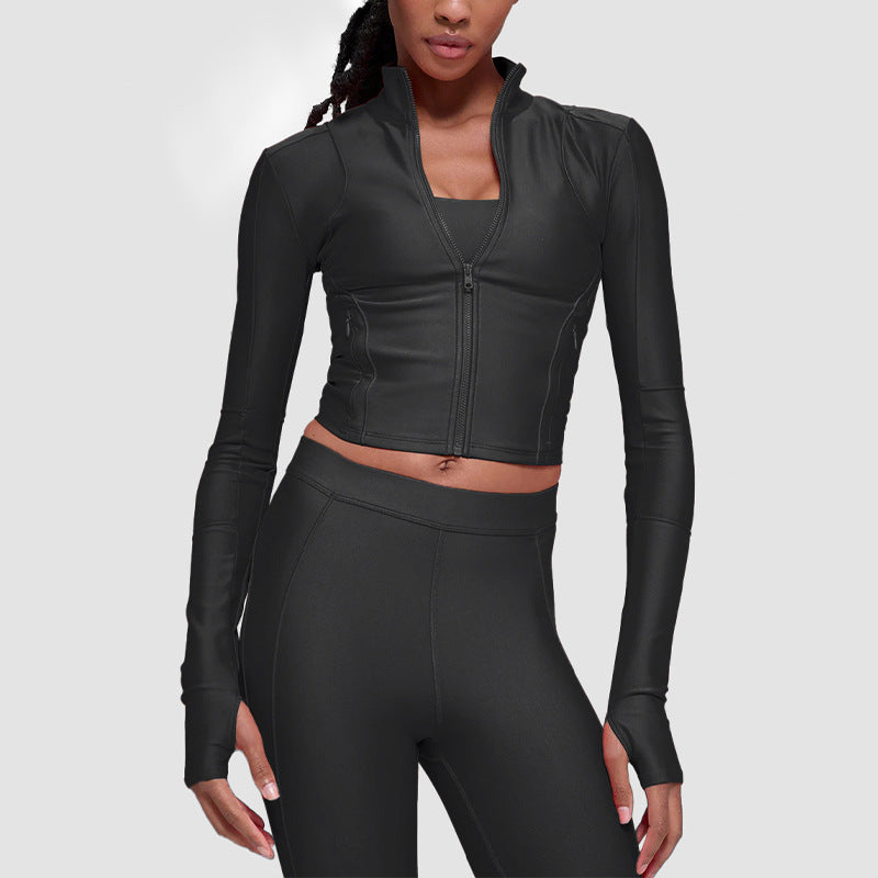 new arrival long-sleeve yoga top and bottom set - premium women's activewear two-piece workout outfit