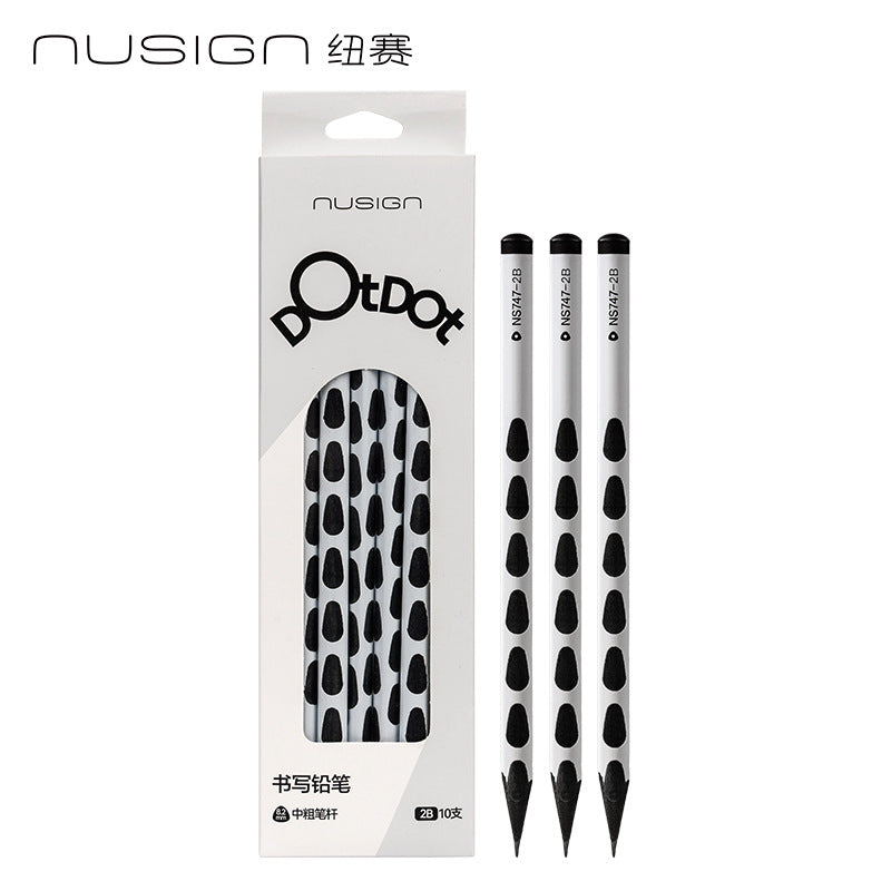 Deli Newsay NS747-HB Medium Thick (White) (10 pcs/box) Wooden Black Wood Hole Newsay Pencil HB