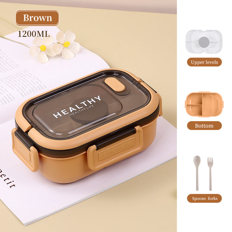 Cross-border microwave oven heating bento box convenient lunch box student lunch box fruit food grade grid fresh-keeping box