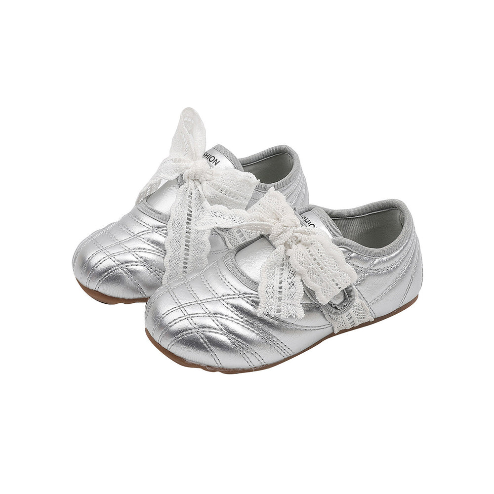 Vancahao girls' leather shoes -  spring/autumn collection: stylish lace-up bow princess shoes for kids, soft sole single shoes for students