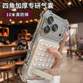 Suitable for iphone 17 pro max phone case, electroplated four-corner shockproof silicone suction cup kickstand case, also compatible with iphone 16