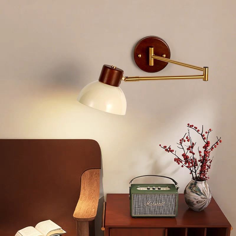 Bedside wall lamp hanging wall lamp creative casual study learning foldable telescopic rotate rocker arm lamp