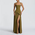 summer new arrivals: cross-border fashion women's clothing - elegant & sexy backless pleated slit cami dress