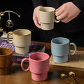 Creative stackable mug retro stoneware kiln cup for home office practical water cup milk cup goblet