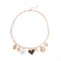 European and american cross-border women's heart necklace - trendy star & cross pendant - fashionable & versatile vacation style necklace